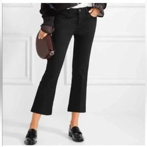 NWT L'AGENCE Charlotte Black Mid-Rise Crop Flare Jeans size 27